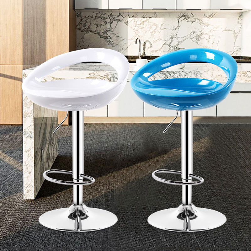 Contemporary Metal Barstool Adjustable Plastic Counter Stool in Matte Finish for Indoor