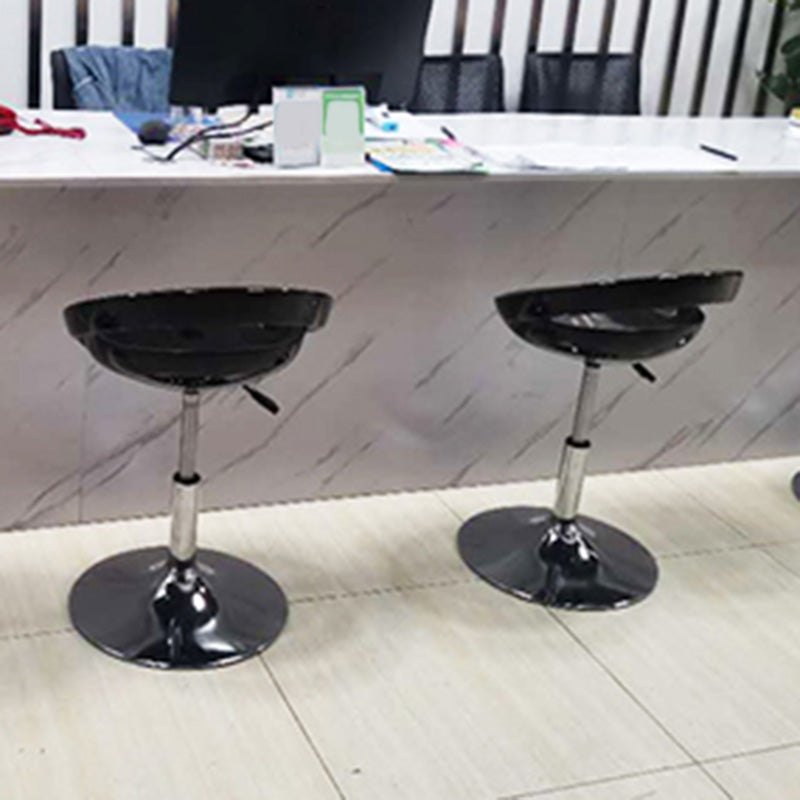 Contemporary Metal Barstool Adjustable Plastic Counter Stool in Matte Finish for Indoor