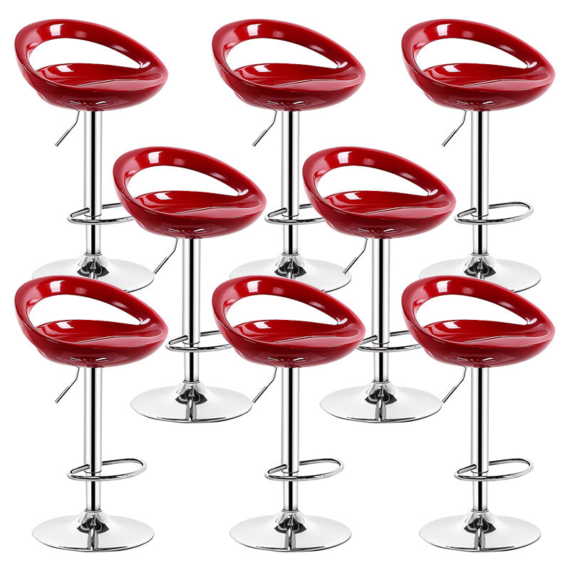 Contemporary Metal Barstool Adjustable Plastic Counter Stool in Matte Finish for Indoor