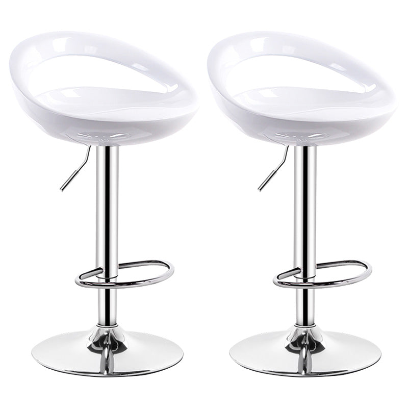 Contemporary Metal Barstool Adjustable Plastic Counter Stool in Matte Finish for Indoor