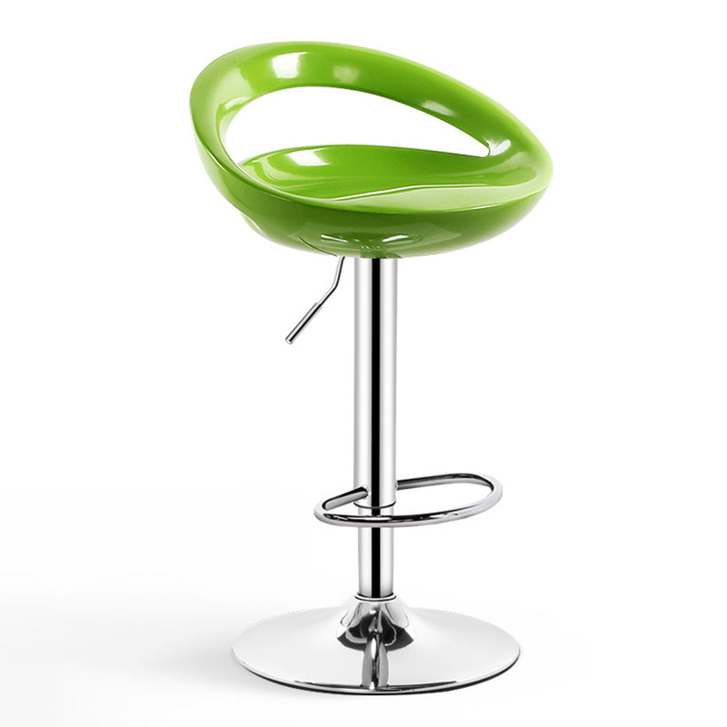 Contemporary Metal Barstool Adjustable Plastic Counter Stool in Matte Finish for Indoor