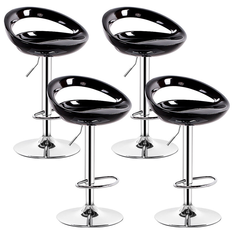 Contemporary Metal Barstool Adjustable Plastic Counter Stool in Matte Finish for Indoor