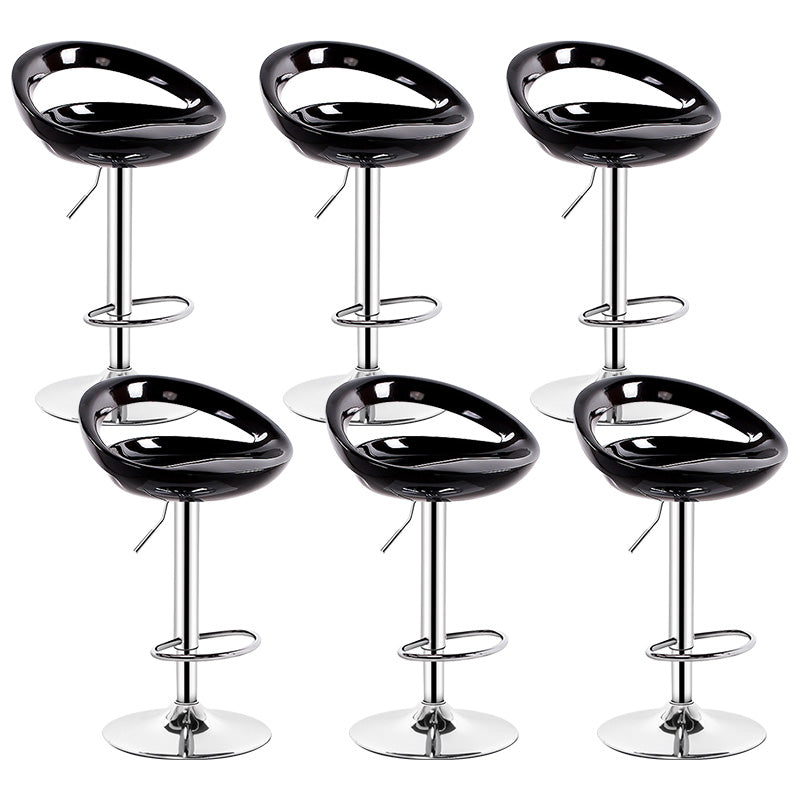 Contemporary Metal Barstool Adjustable Plastic Counter Stool in Matte Finish for Indoor