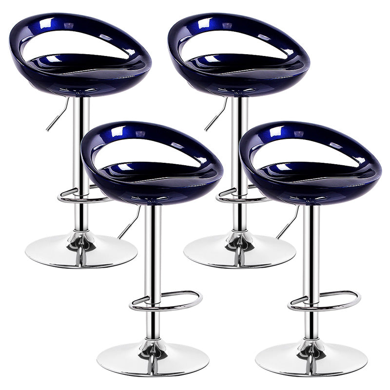 Contemporary Metal Barstool Adjustable Plastic Counter Stool in Matte Finish for Indoor
