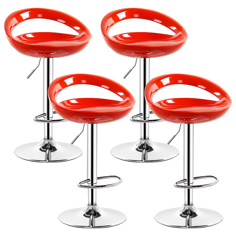 Contemporary Metal Barstool Adjustable Plastic Counter Stool in Matte Finish for Indoor