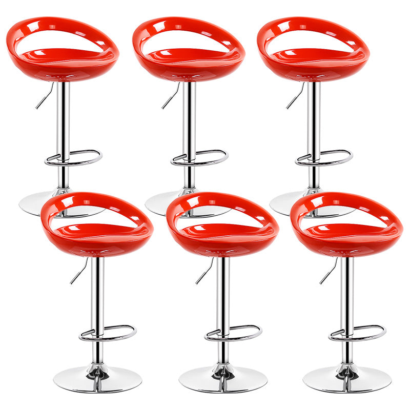 Contemporary Metal Barstool Adjustable Plastic Counter Stool in Matte Finish for Indoor