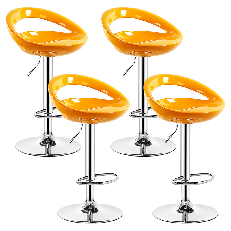 Contemporary Metal Barstool Adjustable Plastic Counter Stool in Matte Finish for Indoor
