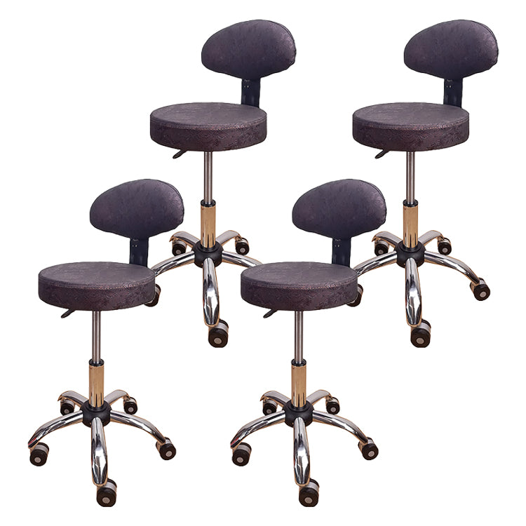 Modern Metal Barstool Fabric Upholstered Counter Stool in Matte Finish for Indoor