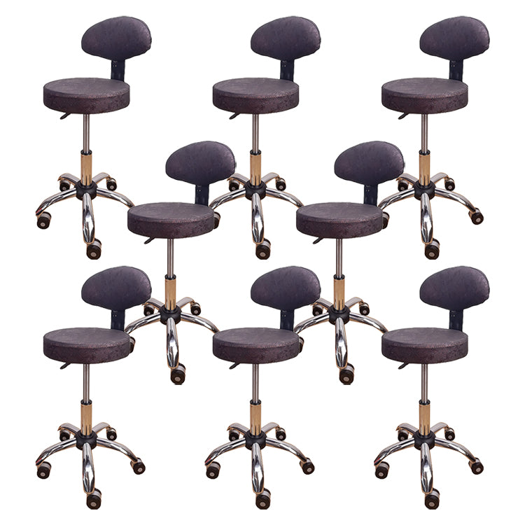 Modern Metal Barstool Fabric Upholstered Counter Stool in Matte Finish for Indoor