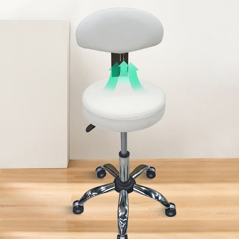 Modern Metal Barstool Fabric Upholstered Counter Stool in Matte Finish for Indoor