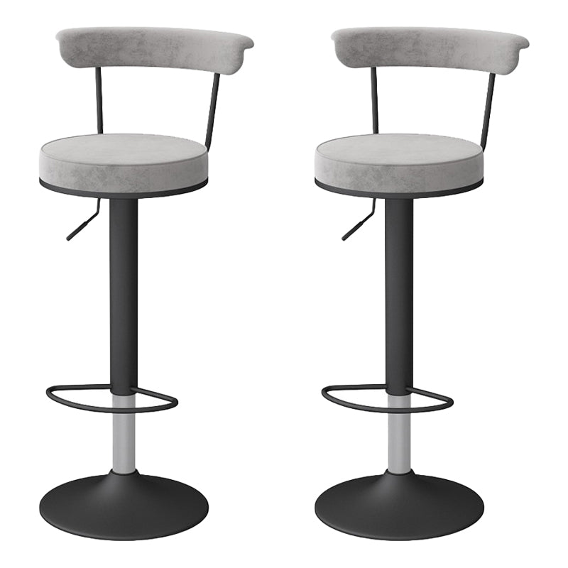 Scandinavian Metal Barstool Fabric Upholstered Counter Stool in Matte Finish for Indoor