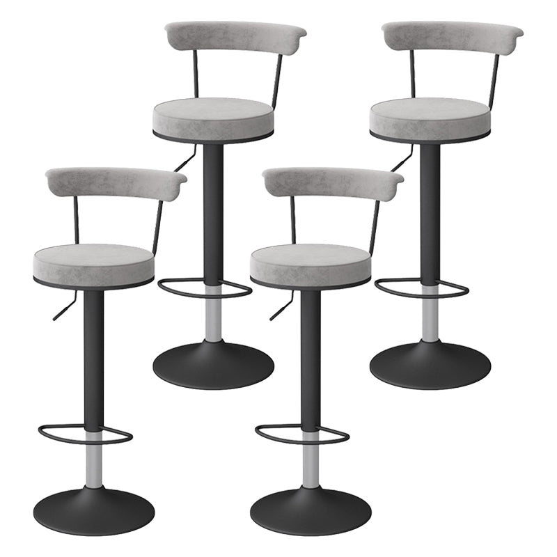 Scandinavian Metal Barstool Fabric Upholstered Counter Stool in Matte Finish for Indoor