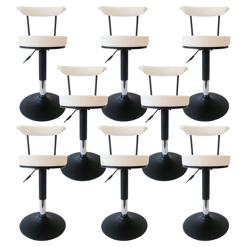 Scandinavian Metal Barstool Fabric Upholstered Counter Stool in Matte Finish for Indoor