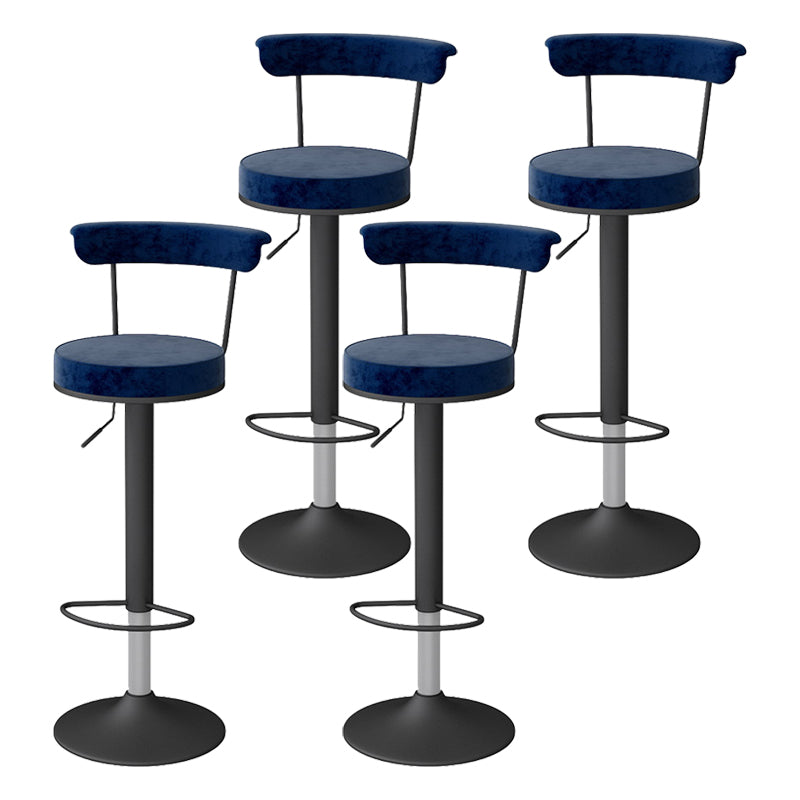 Scandinavian Metal Barstool Fabric Upholstered Counter Stool in Matte Finish for Indoor