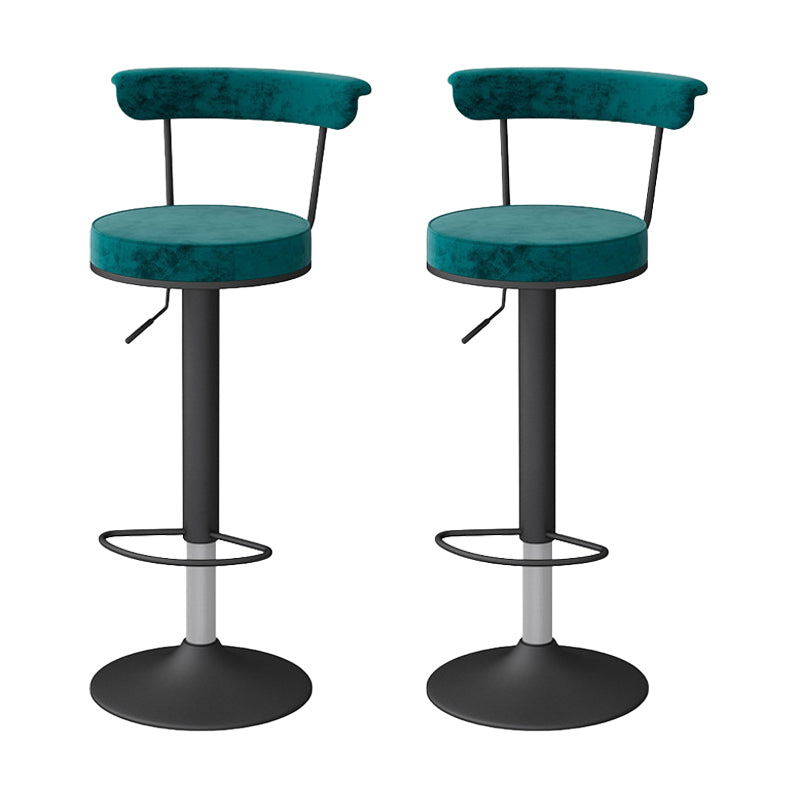 Scandinavian Metal Barstool Fabric Upholstered Counter Stool in Matte Finish for Indoor