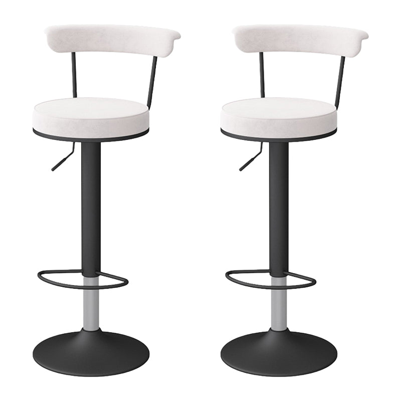 Scandinavian Metal Barstool Fabric Upholstered Counter Stool in Matte Finish for Indoor