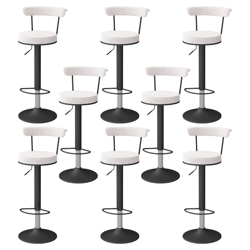 Scandinavian Metal Barstool Fabric Upholstered Counter Stool in Matte Finish for Indoor