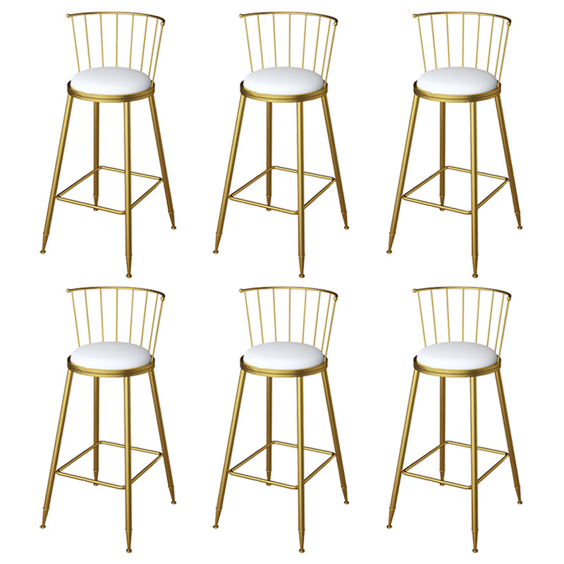 Glam Metal Barstool Plastic Counter Stool in Matte Finish for Indoor