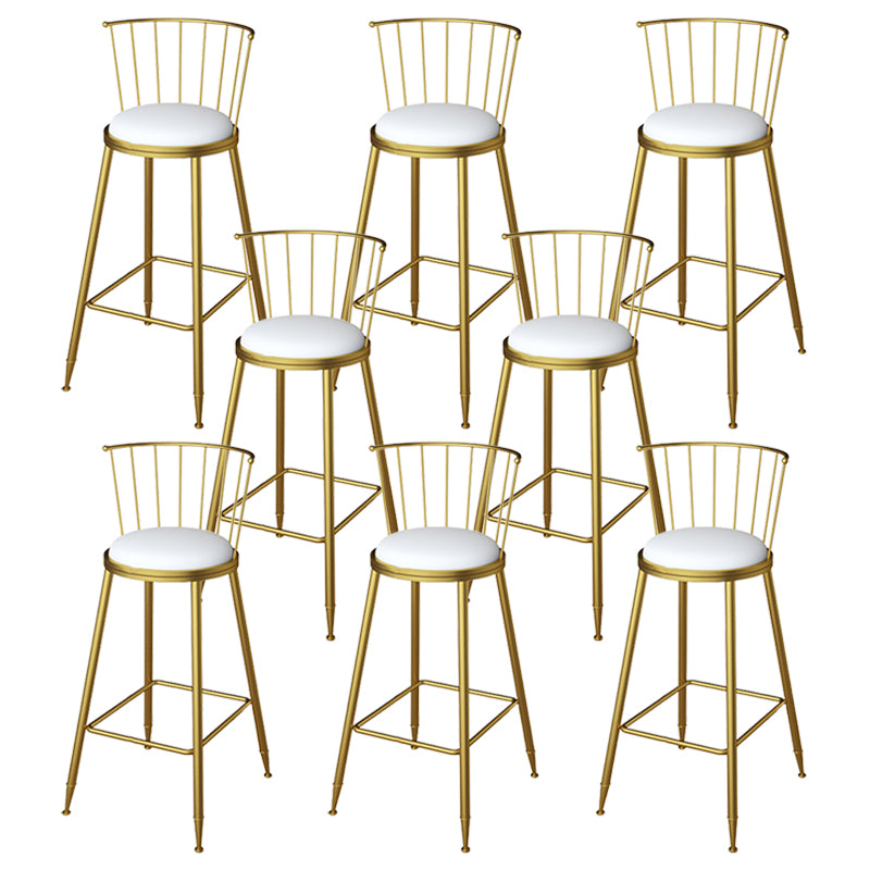 Glam Metal Barstool Plastic Counter Stool in Matte Finish for Indoor