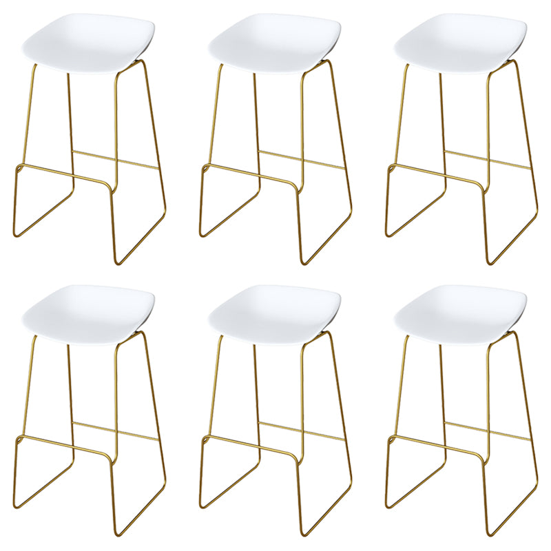 Glam Metal Barstool Plastic Counter Stool in Matte Finish for Indoor