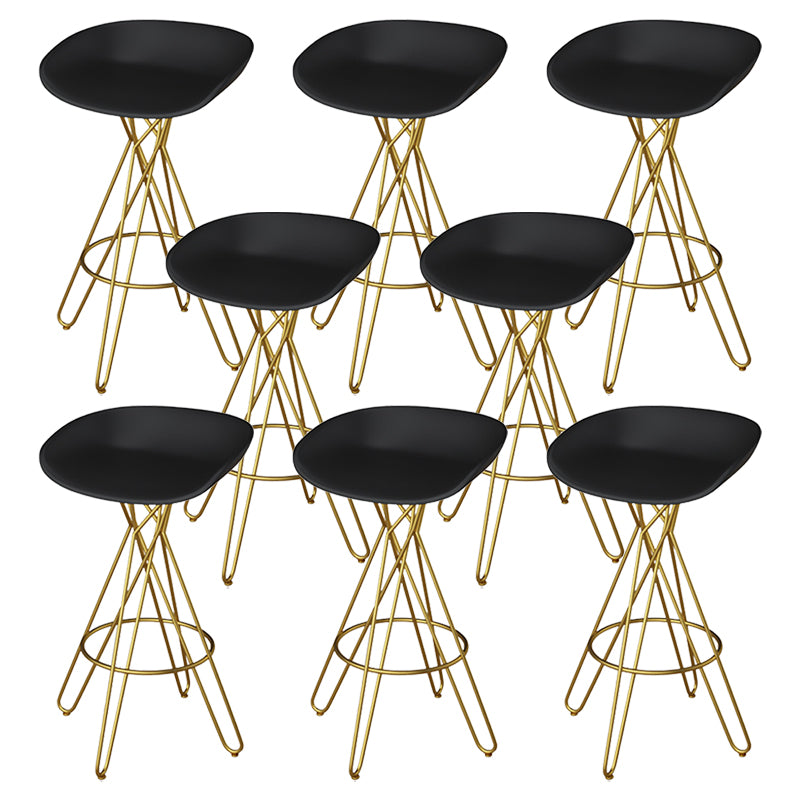 Glam Metal Barstool Plastic Counter Stool in Matte Finish for Indoor