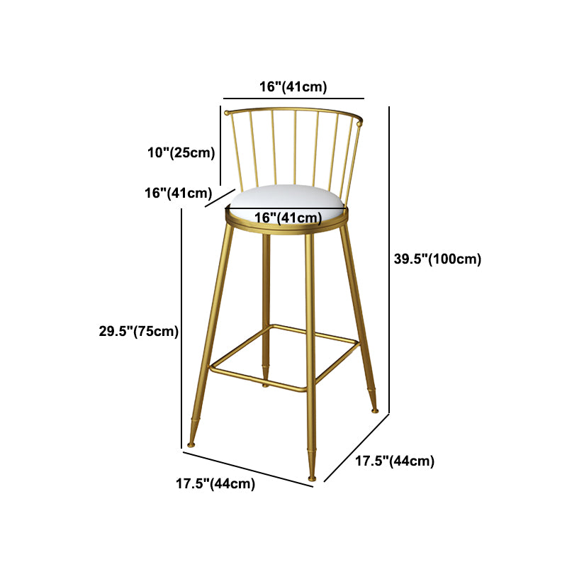 Glam Metal Barstool Plastic Counter Stool in Matte Finish for Indoor