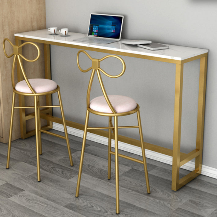 Glam 1/3/7 Pieces Bar Table Set Rectangle Stone Counter Table with High Stools