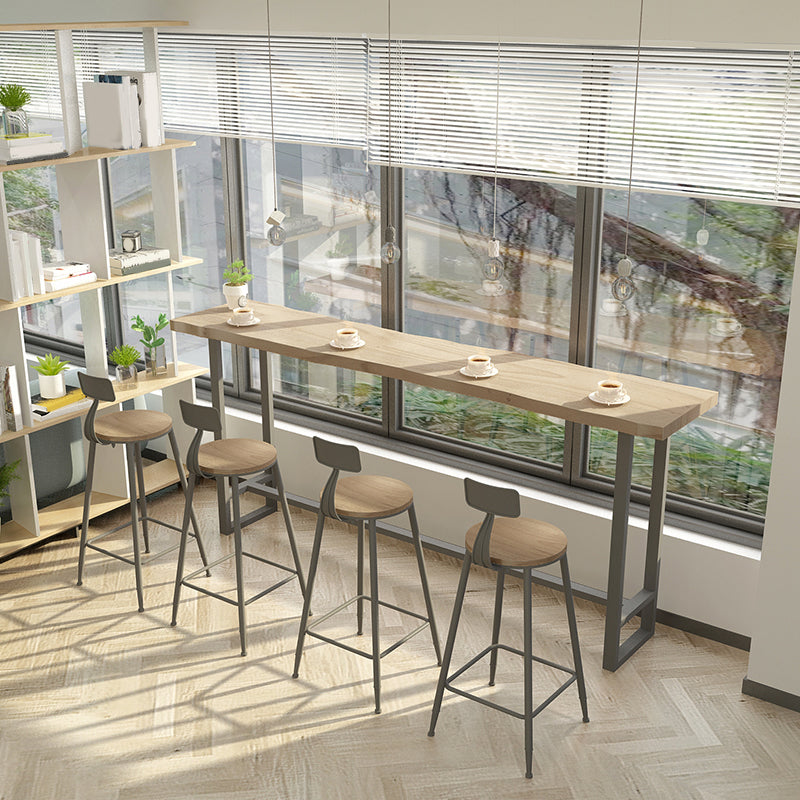 Modern Style Rectangle Bar Table 1/5 Pieces Solid Wood Counter Table