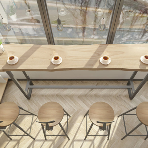 Modern Style Rectangle Bar Table 1/5 Pieces Solid Wood Counter Table