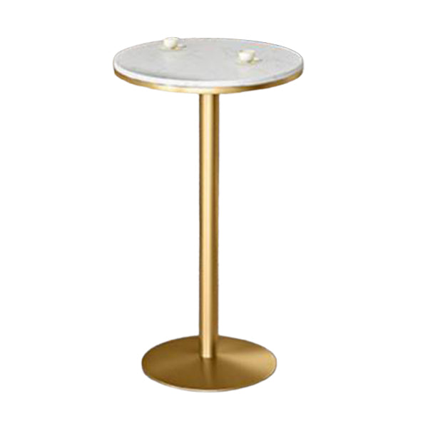 Round Stone Bistro Set 1/2/3/5 Pieces Glam Gold Base Table and Stools