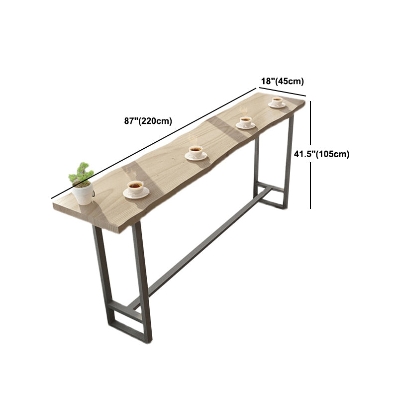 Modern Solid Wood Bar Table Set Rectangular 1/5 Pieces Counter Table with High Stools