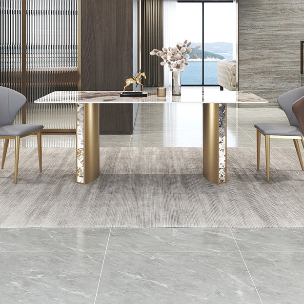 Luxurious Sintered Stone Top Dining Set Rectangle 1/3/4/5/7 Pieces Dining Room Table Set