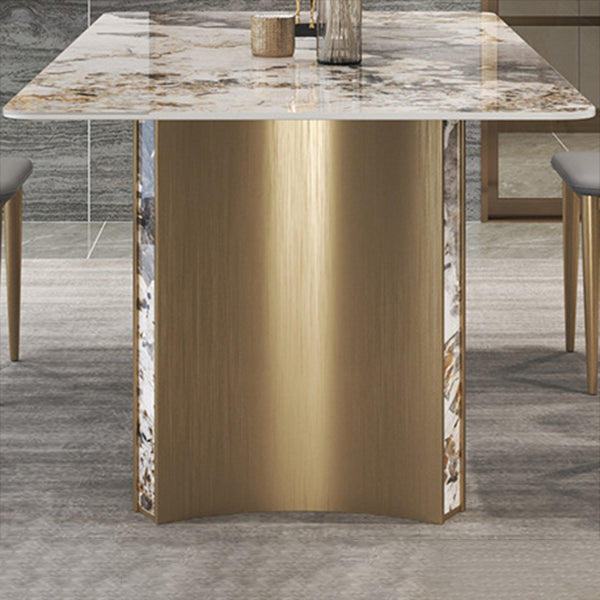 Luxurious Sintered Stone Top Dining Set Rectangle 1/3/4/5/7 Pieces Dining Room Table Set