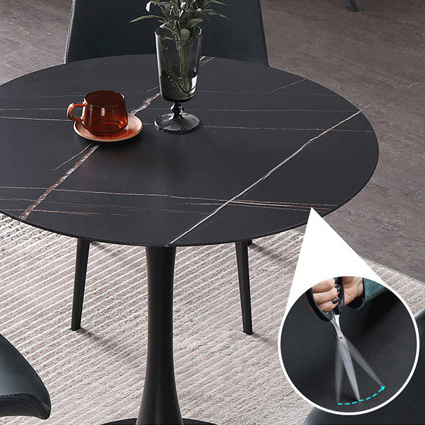 Modern Round Dining Set Stone 1/2/5 Pieces Dining Furniture in Matte Finish for Indoor