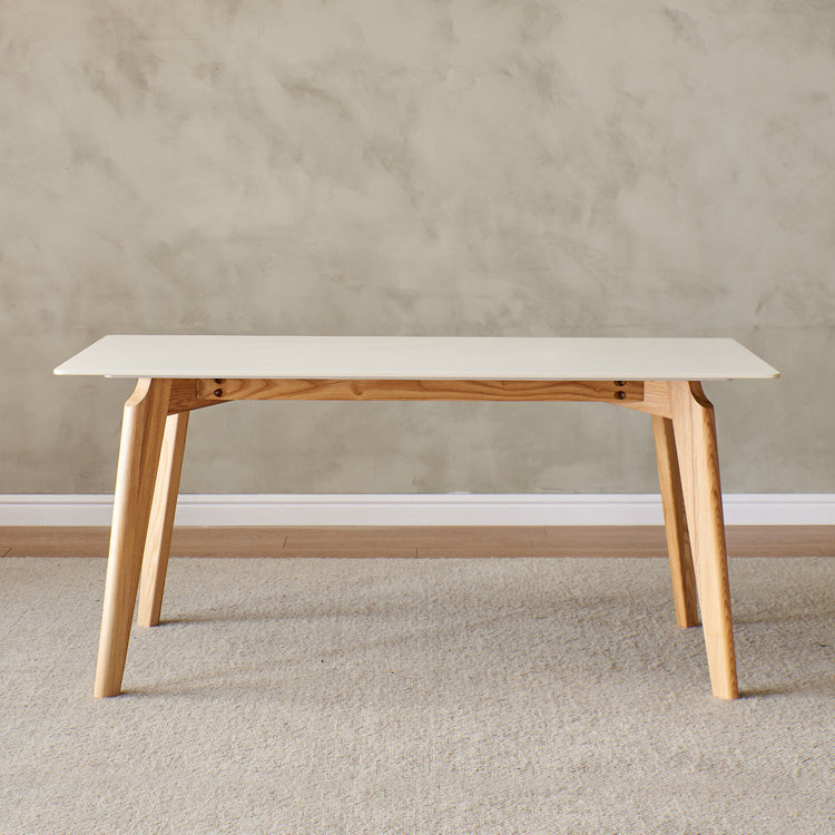 Modern Sintered Stone Top Dining Set Rectangle 1/4/5 Pieces Wooden Dining Room Table Set