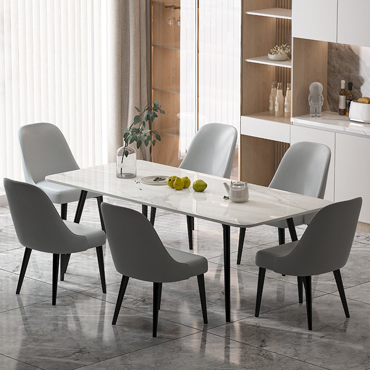 Modern 1/5/7 Pieces Dining Set Rectangle Stone Dining Table for Kitchen Dining Room