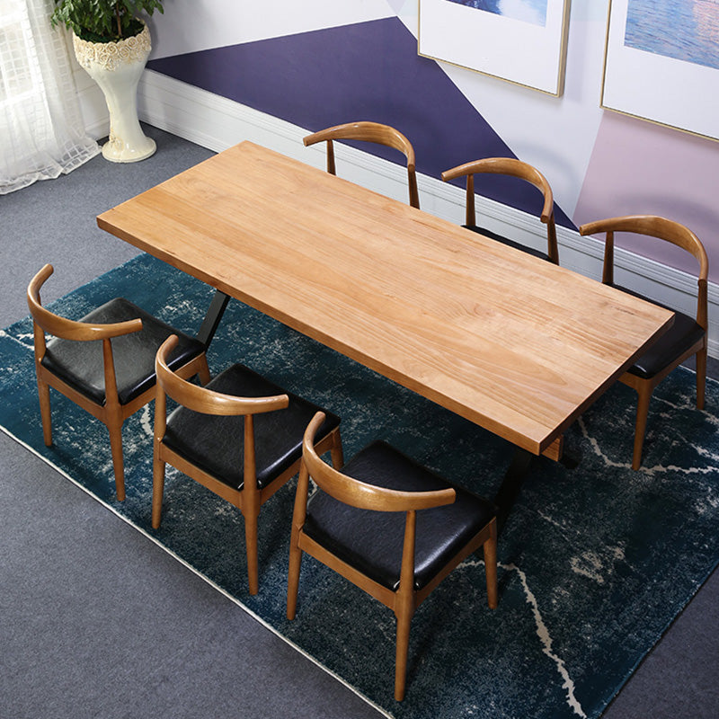 Modern 1/2/3/7 Pieces Dining Set Solid Wood Trestle Indoor Dinette Set