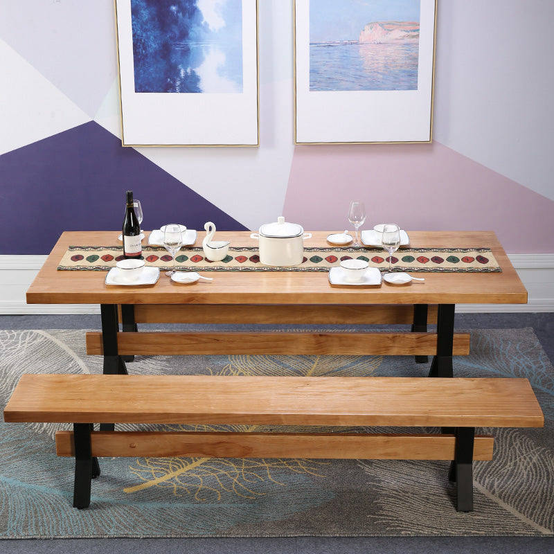 Modern 1/2/3/7 Pieces Dining Set Solid Wood Trestle Indoor Dinette Set