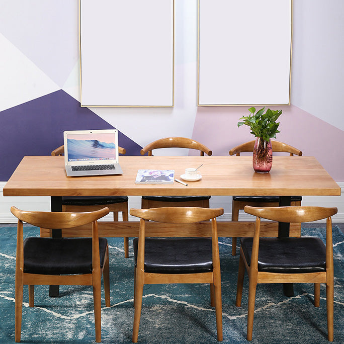 Modern 1/2/3/7 Pieces Dining Set Solid Wood Trestle Indoor Dinette Set