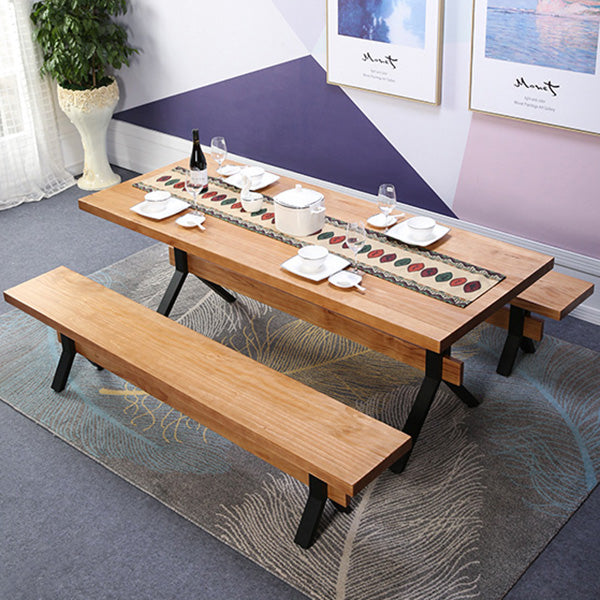 Modern 1/2/3/7 Pieces Dining Set Solid Wood Trestle Indoor Dinette Set