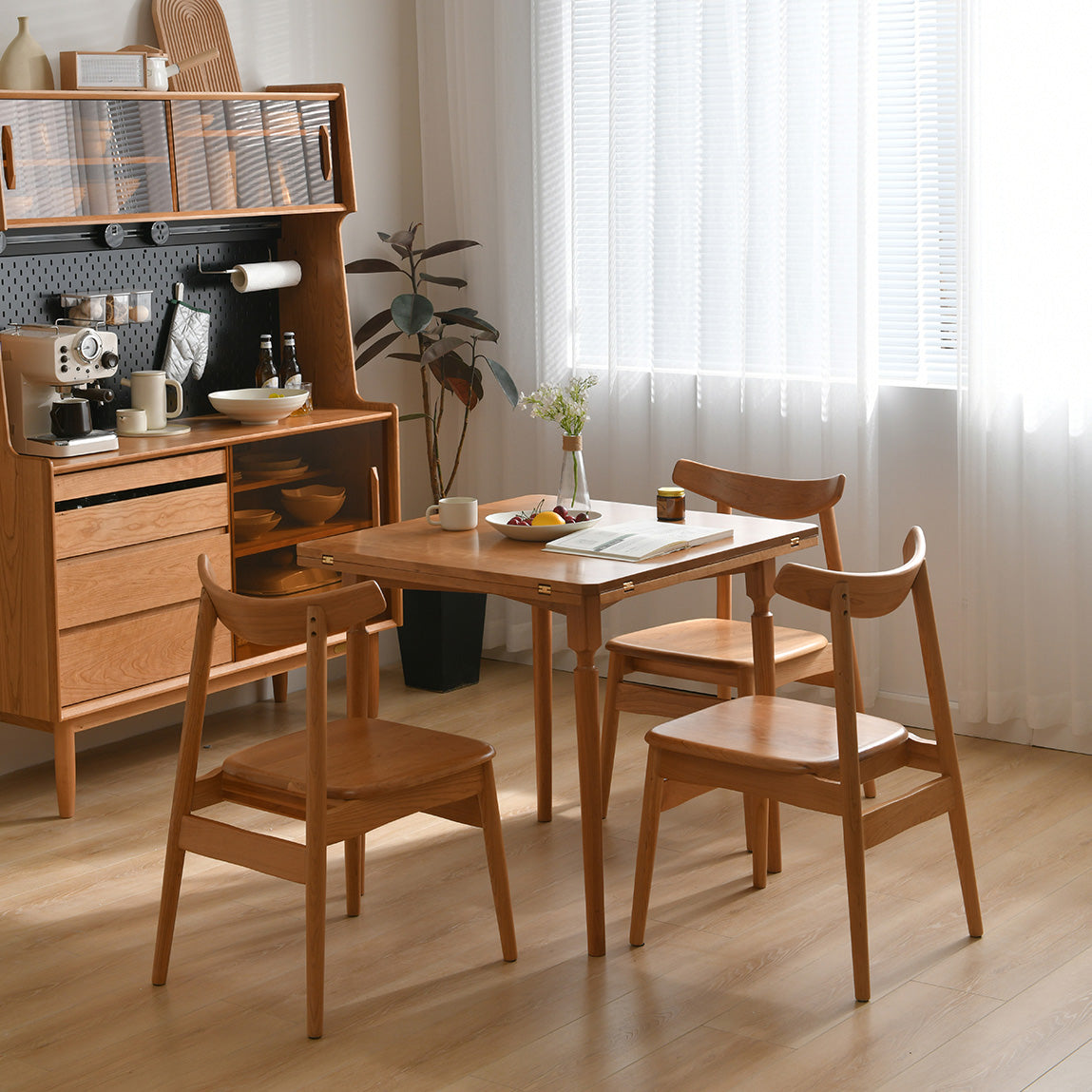 Modern Dining Chairs Set 1/2/5 Pcs Solid Wood Folding Dining Table