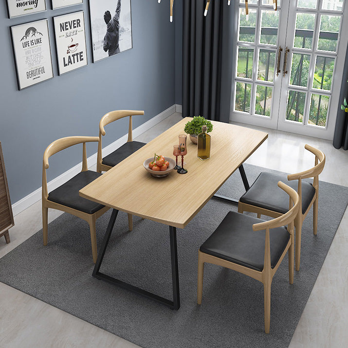 Industrial 1/2/3/5/7 Pieces Dining Set Rectangular Solid Wood Indoor Dinette Set