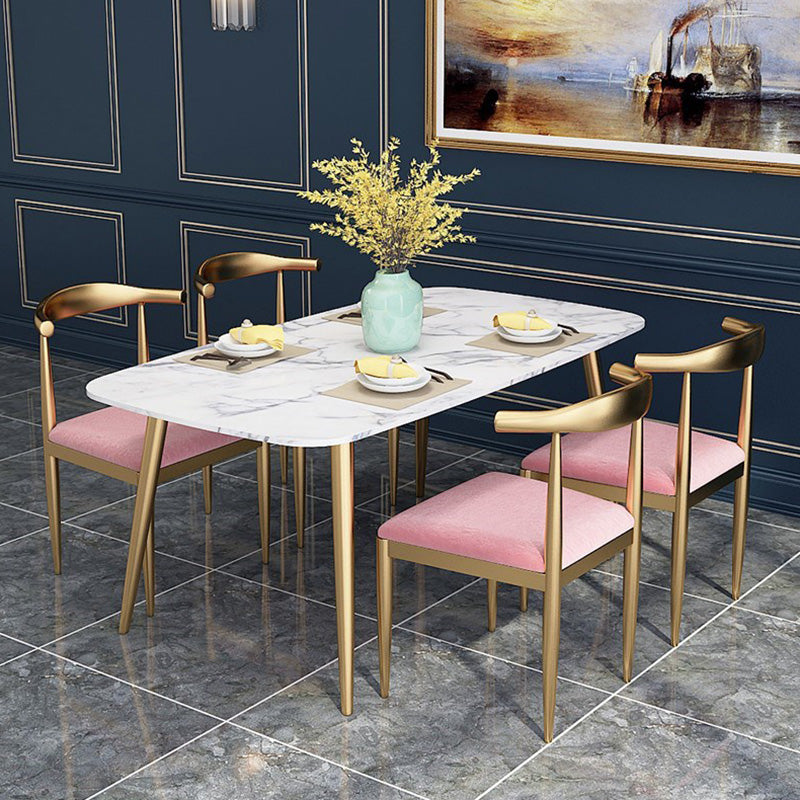 Nordic 1/3/4/5 Pieces Dining Set Rectangle Stone Dining Table for Dining Room
