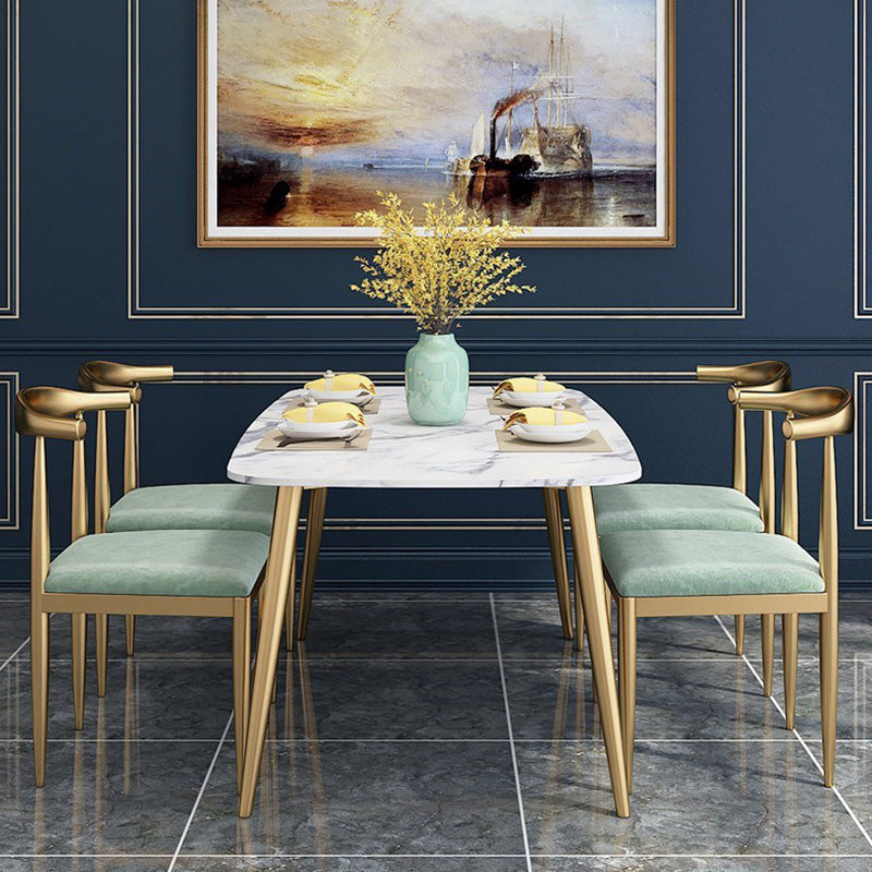 Nordic 1/3/4/5 Pieces Dining Set Rectangle Stone Dining Table for Dining Room