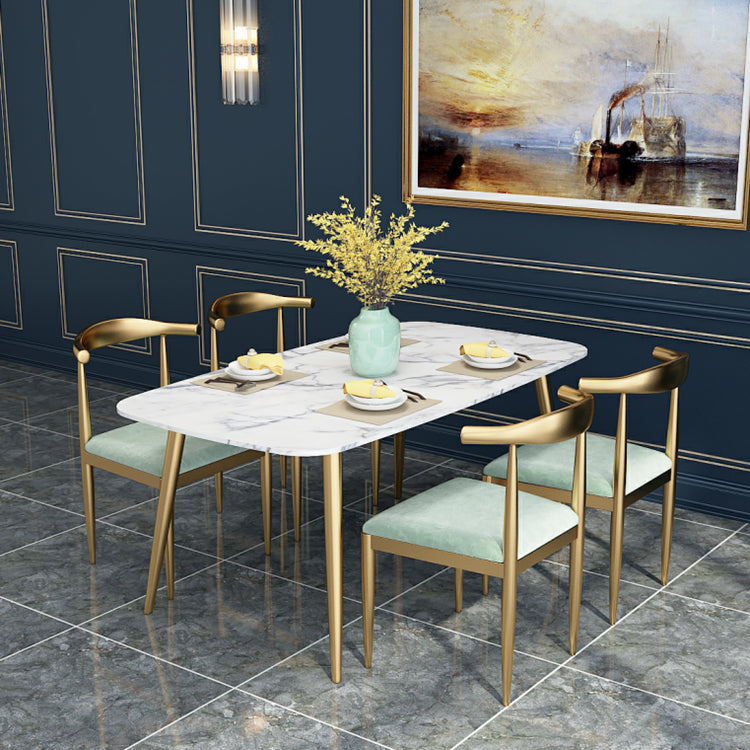 Nordic 1/3/4/5 Pieces Dining Set Rectangle Stone Dining Table for Dining Room