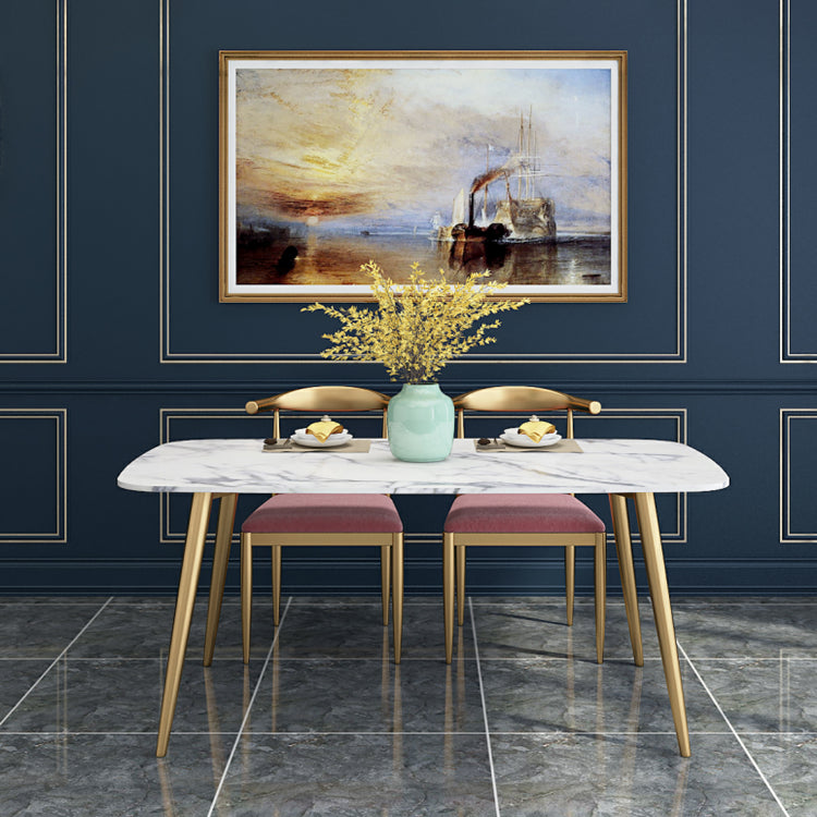 Nordic 1/3/4/5 Pieces Dining Set Rectangle Stone Dining Table for Dining Room