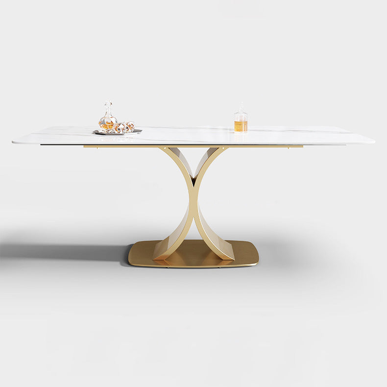 Nordic Sintered Stone Top Dining Set Rectangle 1/3/4/5/7 Pieces Dinette Table Set