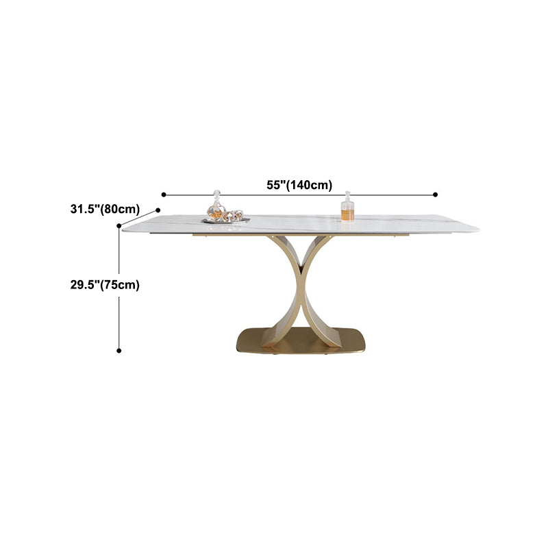 Nordic Sintered Stone Top Dining Set Rectangle 1/3/4/5/7 Pieces Dinette Table Set