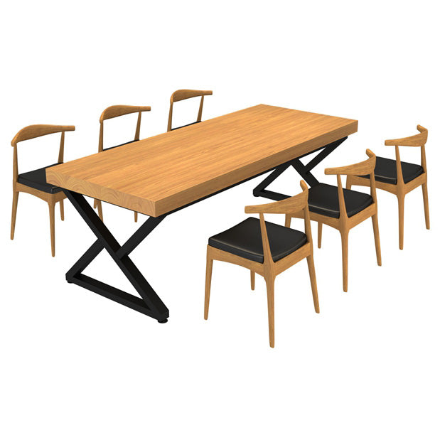 Rectangle 1/2/7 Pieces Dining Set Double Pedestal Dining Furniture