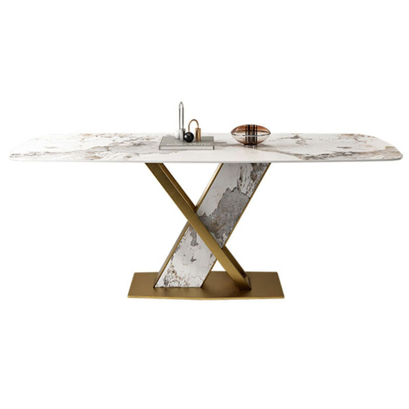 Luxurious Sintered Stone Top Dining Set Rectangular 1/4/5/7 Pieces Dining Room Table Set